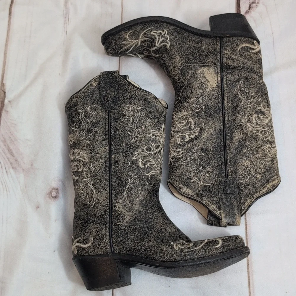 Old West Childrens Embroidered Western Cowboy Cowgirl Country Boots size 120